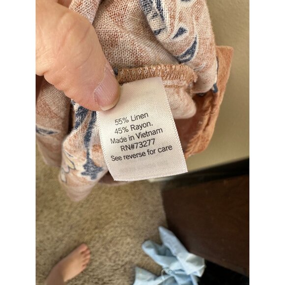 Sonoma Womens Orange Dress 1X Sleeveless round neck Floral Linen Maxi adjustable - Picture 6 of 9